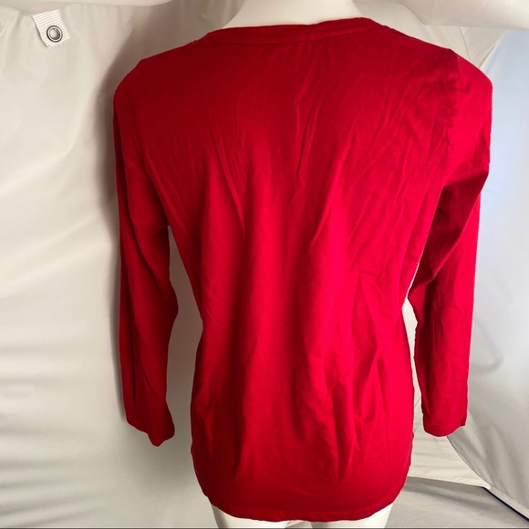 Hue red long sleeve v-neck t-shirt M - Picture 3 of 7
